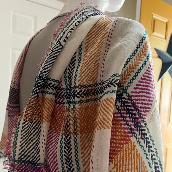 Coach Scarf with Plaid pattern - wool/silk blend - Authentic - Picture 4 of 10
